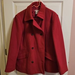 Red Wool J. Crew Coat